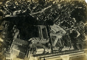 France aviation Fontainebleau Castle aerial view old Photo 1920