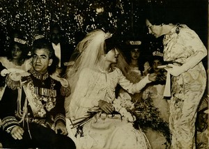 Iran Tehran royal wedding Shah of Iran & Farah Diba old Photo 1959