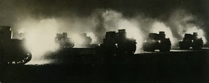 USA Maryland Fort George Meade military maneuvers night tanks old Photo 1938