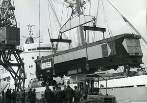France Le Havre CEM largest African locomotive Cargo Ship old Photo 1969