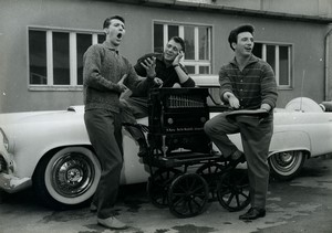 Belgium portrait of singer Rocco Granata Ford Thunderbird old Photo 1970