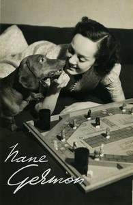 France French actress Nane Germon & Dog portraitold Photo 1940