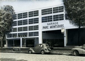 France Paris Parc Montsouris Garage Renault facade old Photo 1960