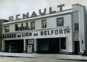 France Paris Garage du Lion de Belfort Renault old Photo 1960