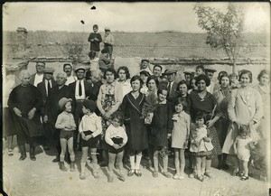 France group in front of a house High Plains Family old Photo 1930