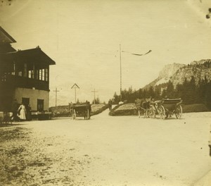 Switzerland or Italy? Alps Horse carriages Old amateur snapshot Photo 1900