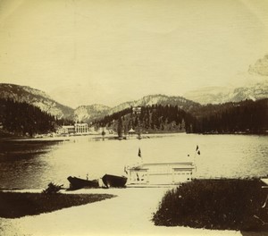 Italy Alps Dolomites Lake Misurina Hotel Old amateur snapshot Photo 1900 #2