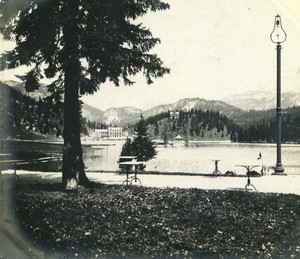 Italy Alps Dolomites Lake Misurina Hotel Old amateur snapshot Photo 1900 #4