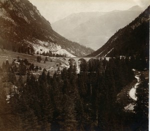 Switzerland Glacier Express Railway Viaduct Old amateur snapshot Photo 1900