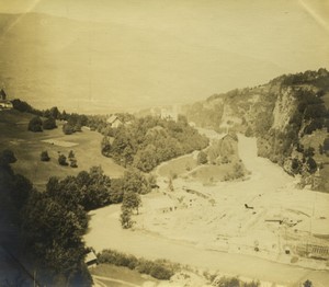 Switzerland Grisons? Village castle ruins? Old amateur snapshot Photo 1900