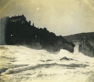 Switzerland near Schaffhausen Schaffouse Rhine Falls Old Photo 1900 #3