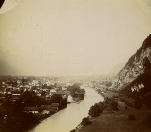 Switzerland Unterseen general view river Aare Old Photo 1900