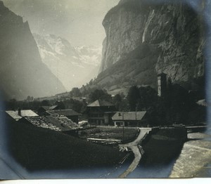 Switzerland Lauterbrunnen Staubbach Falls Church Old Photo 1900 #2