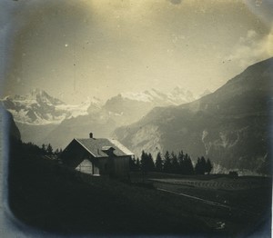 Switzerland Alps Mountain view chalet Old Photo 1900