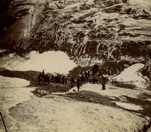 Switzerland Hiking group near Eiger Mountain? Old Photo 1900