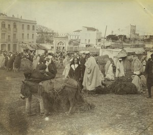 Morocco Tangier? Grand Socco Souk Market Scene Old Amateur Photo 1900 #8