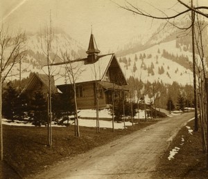 Switzerland Montreux Les Avants Catholic Chapel Chalet Old Photo 1900