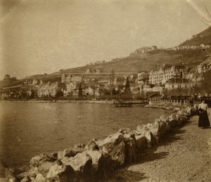 Switzerland Vaud Montreux Lake Geneva Old Photo 1900