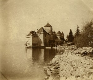 Switzerland Veytaux Lake Geneva Chillon Castle Old Photo 1900