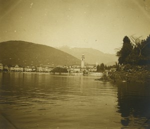 Italy Lake Lago Maggiore Pallanza general view Old Photo 1900 #2