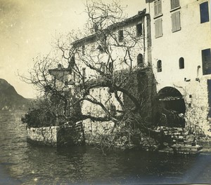 Switzerland Lago di Lugano Gandria Houses by the lake Old Photo 1900 #1