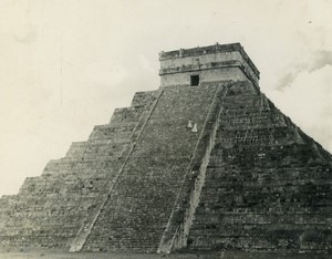 Mexico Yucatan Chichen Itza Maya Ruins old photo La Nacional 1960 #1