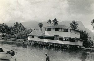 France Tahiti Papeete Hotel Blue Lagoon old Photo 1938