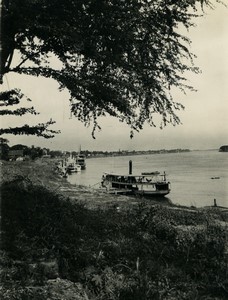 Laos Luang Prabang the Mekong River Steamboat Old Photo 1933 #1