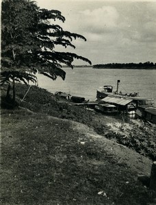 Laos Luang Prabang the Mekong River Steamboat Old Photo 1933 #2