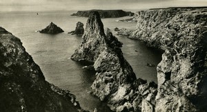 France Belle Ile en Mer les Aiguilles de Port Coton ancienne Photo 1940