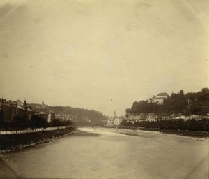 Somewhere in Austria? Town River Old Photo 1900 #1