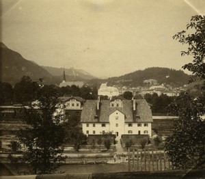 Somewhere in Austria? Small Town Church Old Photo 1900 #1