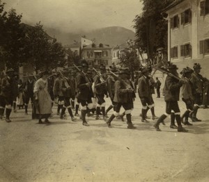 Somewhere in Austria? Busy Town Square Parade Old Photo 1900