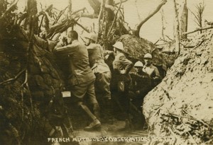 France WWI Military Artillery Observation Post Trench Old Photo 1918