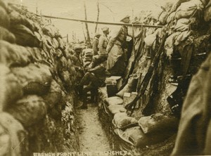 France WWI French Front Line Trenches Old Photo 1918