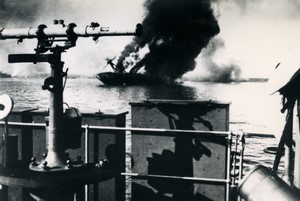 French Naval Disaster Mers el Kebir WWII Bretagne sinking Old Photo 1940 #1