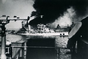 French Naval Disaster Mers el Kebir WWII Bretagne sinking Old Photo 1940 #2