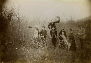 France Sunday walk in the countryside Old Cabinet Card Photo 1890