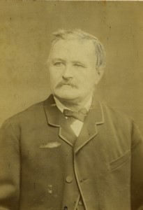 France Valenciennes Man Portrait Moustache Old Cabinet Card Photo Carette 1880