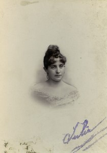 France Valence Woman Portrait Julie? Old Cabinet Card Photo Blain 1890