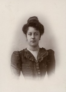 France Malo les Bains Portrait de Femme Jeanne Cordier Ancienne Photo carte cabinet Cayez 1900