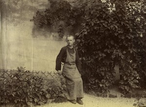 France young man garderner Garden Old Photo 1890