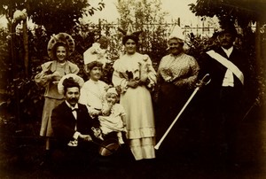 France family posing Fancy Dress Party Old Photo 1900