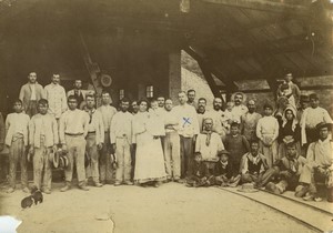 Spain? Workers group Engineer Eugene Callens Old  Photo 1900