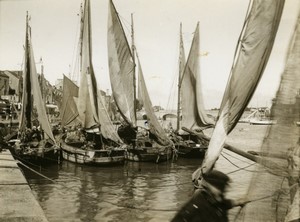 France Sete Sailboats in the Harbor Old Photo 1931