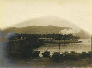 Switzerland? Boats on Lake Steamer Old Photo 1930