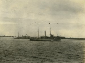 USA? Military Ship at Sea old Photo 1930