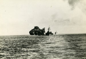 HMS London & Richelieu from HMS Cumberland Car Nicobar Old Photo 1945