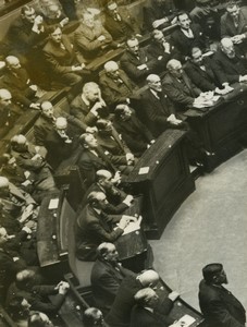 France Government Ministers during reading of Munich agreements Old Photo 1938