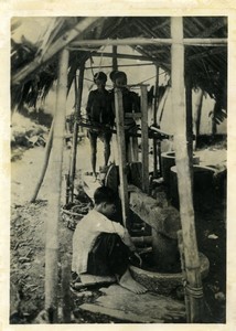 Vietnam manufacture of paper sheets Pulp in Limewater Old Photo Boyer 1930